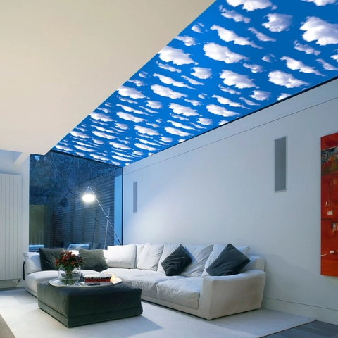 Blauer Himmel Weiße Wolken Muster PVC Wandaufkleber Wasserdicht Selbstklebend Tapete Für Decke Wohnzimmer Home Dekor