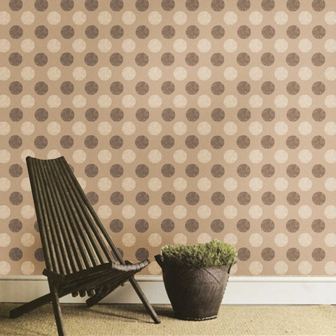 Nordischer Stil Polka Dot PVC Wandaufkleber Selbstklebend Abnehmbar Braun Beige Kreise Tapete Für Wohnzimmer Schlafzimmer