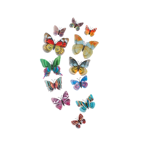 Adesivi Murali a Farfalla 3D Luminosi a Doppio Strato in PVC Bagliore al Buio Decalcomanie Decorative Stereoscopiche per Soggiorno Camera da Letto Decorazioni Casa