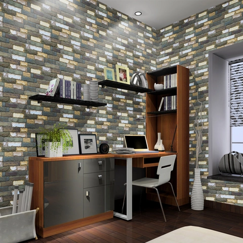 3D Baksteen Muursticker PVC Zelfklevend Retro Industriële Stijl Behang Voor Woonkamer Slaapkamer Keuken Huisdecoratie
