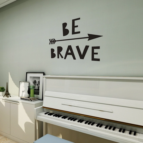 Be Brave Inspirational Wall Sticker Arrow Heart Design PVC Removable Vinyl Wall Decal For Home Living Room Bedroom Decor