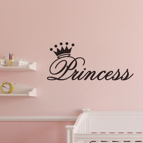 Adesivo da Parete con Lettere Princess e Corona in PVC Impermeabile DIY per Cameretta Bambine e Camera da Letto