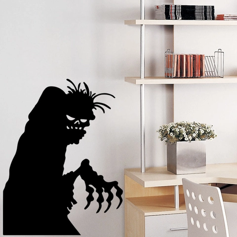 Halloween Monster Silhouet Muursticker Zwart Verwijderbaar PVC Decal Griezelige Geest Voor Feest Woonkamer Decoratie