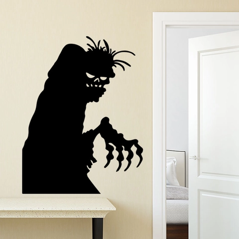 Halloween Monster Silhouet Muursticker Zwart Verwijderbaar PVC Decal Griezelige Geest Voor Feest Woonkamer Decoratie