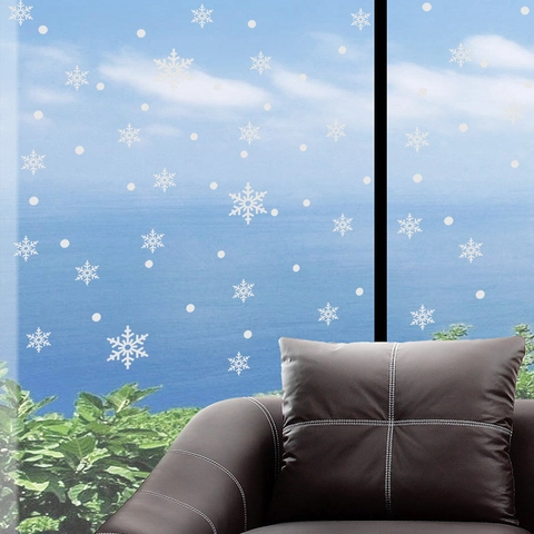 Weiße Weihnachten Schneeflocken Fensteraufkleber Abnehmbare PVC Wandtattoos Für Glastür Vitrine Winterurlaub Home Decor