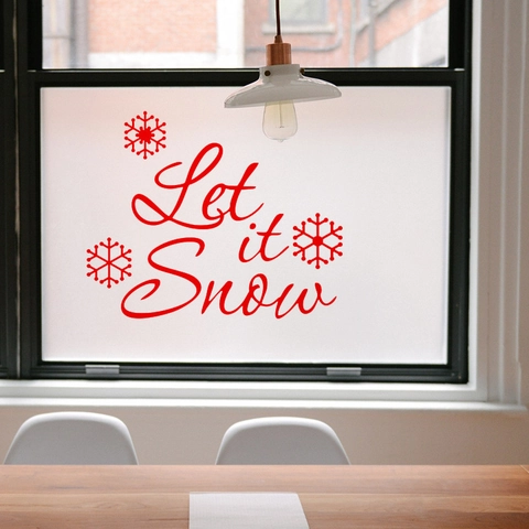 Let It Snow Kerstmis Muursticker Sneeuwvlok PVC Verwijderbare Vensterstickers Voor Feestelijke Etalage Huis Muur Decoratie
