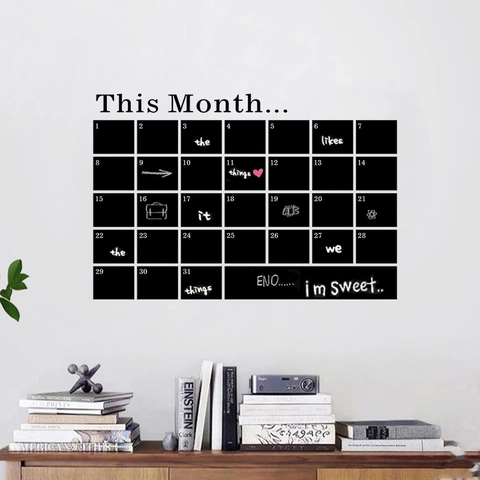 Monatskalender Kreidetafel Wandtattoo Abnehmbare PVC Kreidetafel DIY Monatsplaner Für Home Office Dekoration
