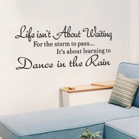 Inspirierende Zitat Life Isnt About Waiting Wandtattoo PVC Abnehmbare Schriftzug Aufkleber Wohnkultur Wandaufkleber