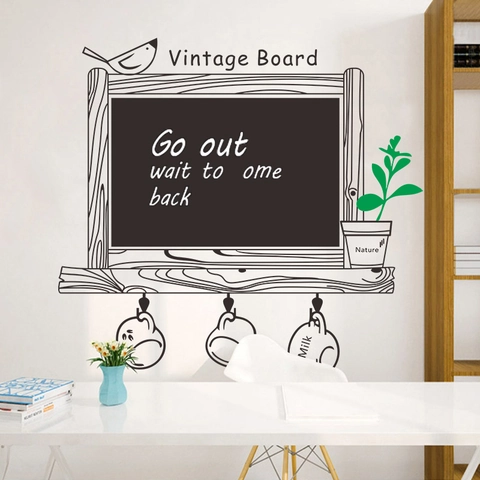 Nordic Potted Plant Blackboard Style Wall Sticker Removable PVC Decal DIY Home Decor Mural For Living Room Bedroom Office