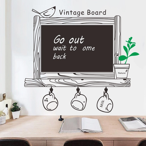 Nordic Potted Plant Blackboard Style Wall Sticker Removable PVC Decal DIY Home Decor Mural For Living Room Bedroom Office
