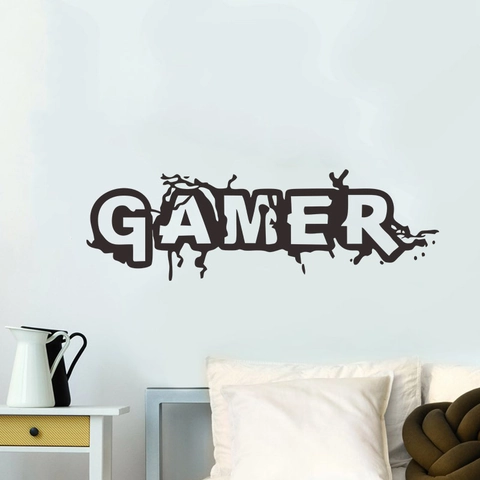 Gamer Wandtattoo Gerissen Graffiti Spritzer Wandaufkleber PVC Dekoration Für Wohnzimmer Schlafzimmer Spielzimmer Jungen Geschenk