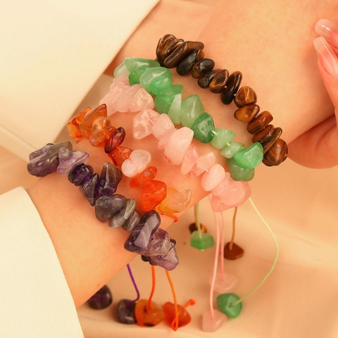 Bohemian Naturstein Armband Damen Herren Handgefertigt Verstellbar Geflochtenes Seil Türkis Schotter Schmuck Geschenk