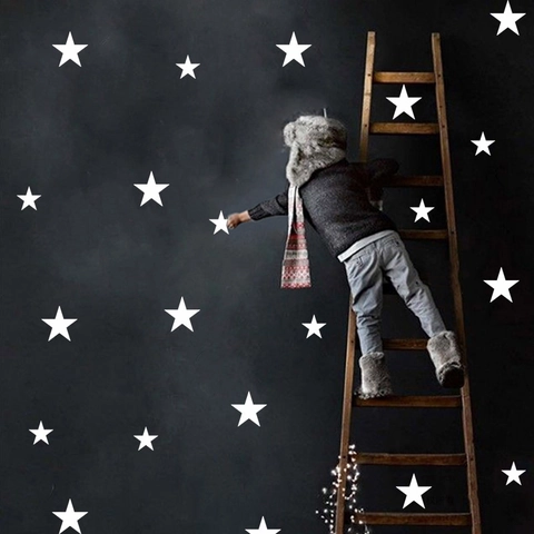 Adesivi Murali a Stella Removibili in PVC Decalcomanie a Pentagramma per Cameretta Bambini Camera da Letto Decorazione DIY
