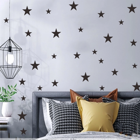 Adesivi Murali a Stella Removibili in PVC Decalcomanie a Pentagramma per Cameretta Bambini Camera da Letto Decorazione DIY