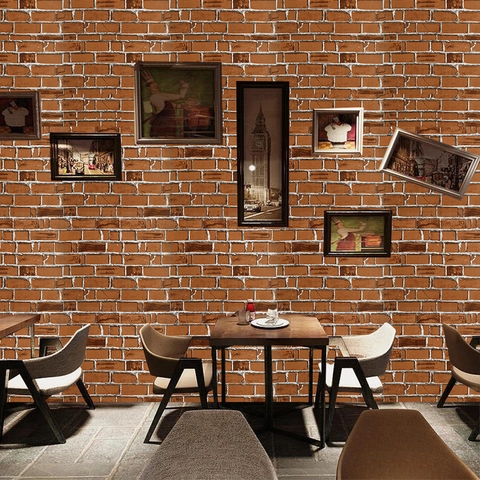 Pegatina De Pared De Ladrillo Retro 3D Papel Tapiz De PVC Autoadhesivo Decoración De Fondo Estilo Industrial Para Sala