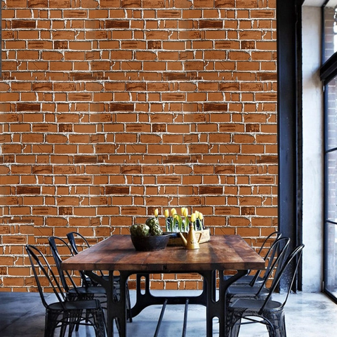 Pegatina De Pared De Ladrillo Retro 3D Papel Tapiz De PVC Autoadhesivo Decoración De Fondo Estilo Industrial Para Sala