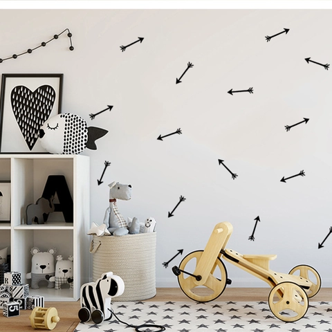 Adesivi da Parete a Freccia Minimalisti Nordici Decalcomanie in PVC Rimovibili per Cameretta dei Bambini Soggiorno Decorazioni per la Casa