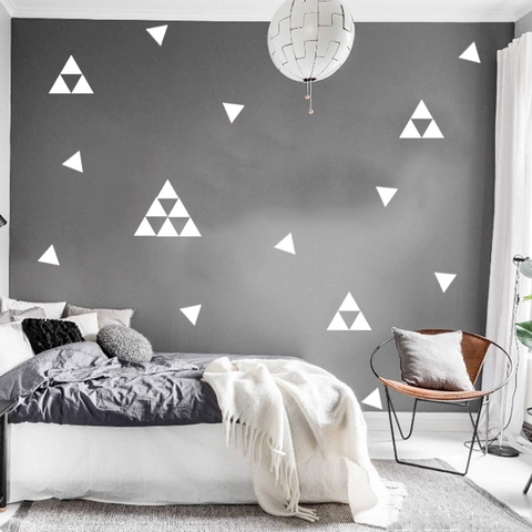 Modern Minimalistisch Geometrisches Dreieck PVC Wandaufkleber Abnehmbar Hohl Ausgeschnitten Kunst Aufkleber Für Kinderzimmer Deko