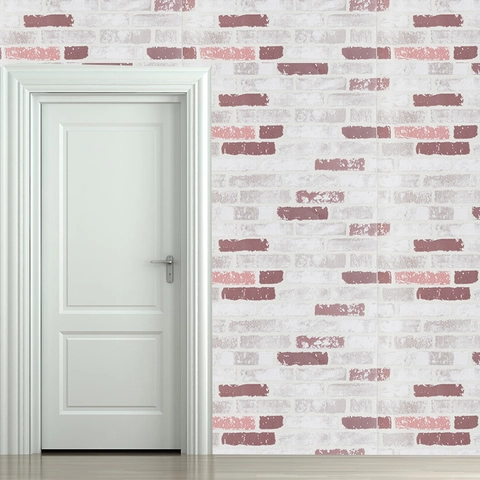 Pegatina de Pared de Ladrillo Blanco Retro 3D Papel Tapiz de PVC Autoadhesivo Impermeable Decoración Para Dormitorio Sala
