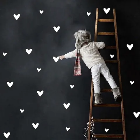 Adesivi Murali a Cuore Nordico in PVC Fai da Te Adesivi a Forma di Cuore per Cameretta dei Bambini Camera da Letto Dormitorio