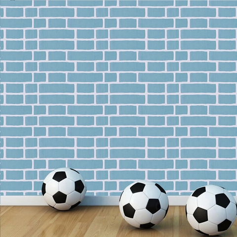 Blaue Ziegelmuster PVC Tapete Selbstklebende Wandtattoo Für Wohnzimmer Schlafzimmer TV Hintergrund Home Decor Renovierung