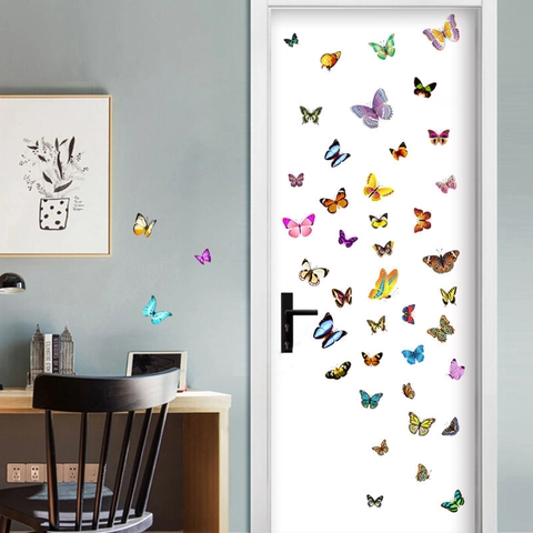 Colorati Adesivi Murali Farfalla 3D PVC Rimovibili Autoadesivi Porta Frigorifero Decorazione Casa Per Soggiorno Camera Da Letto