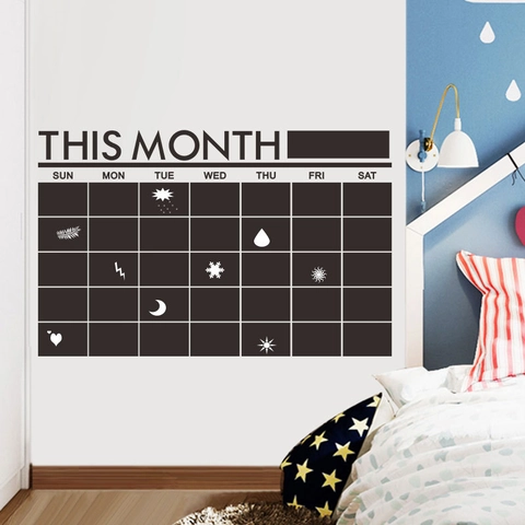 PVC Maandelijkse Planning Muursticker Verwijderbaar Kalender Krijtbord Voor Thuis Kantoor Kinderkamer Decoratie