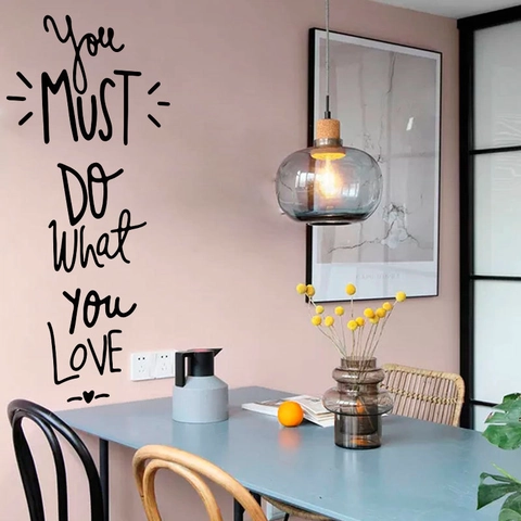 You Must Do What You Love Motivational Quote Wall Stickers PVC Nordic Letter Decals For Living Room Office Home Decor
