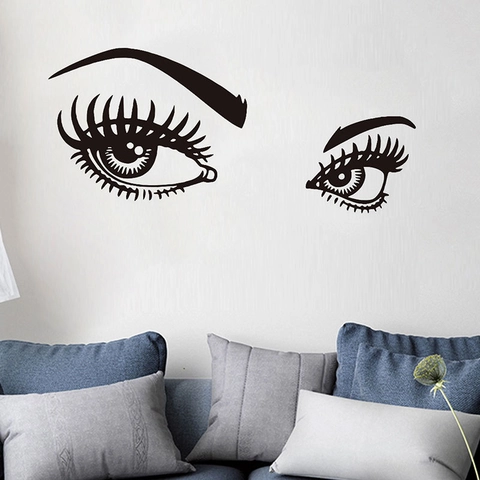 Moderne Sexy Ogen Wimpers Wenkbrauwen Muursticker Verwijderbare PVC Vinyl Kunst Decor Voor Slaapkamer Woonkamer Huis Decor DIY