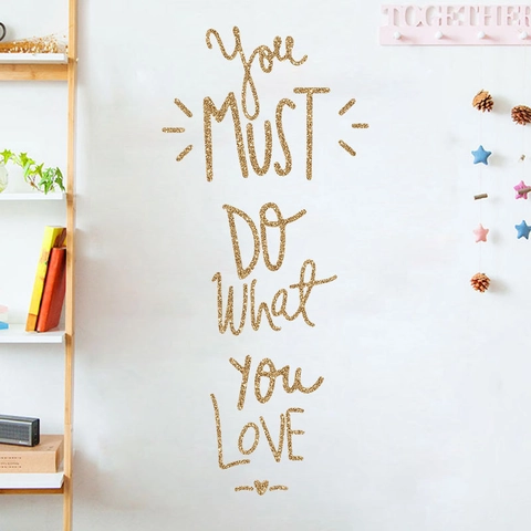 You Must Do What You Love Motivational Quote Wall Stickers PVC Nordic Letter Decals For Living Room Office Home Decor