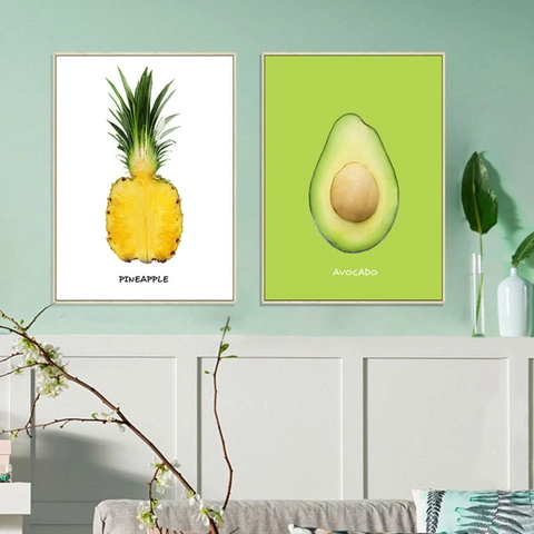 Tropical Fruit Wall Stickers Pineapple And Avocado Art Decals For Kitchen Dining Room Living Room PVC Home Decor Murals