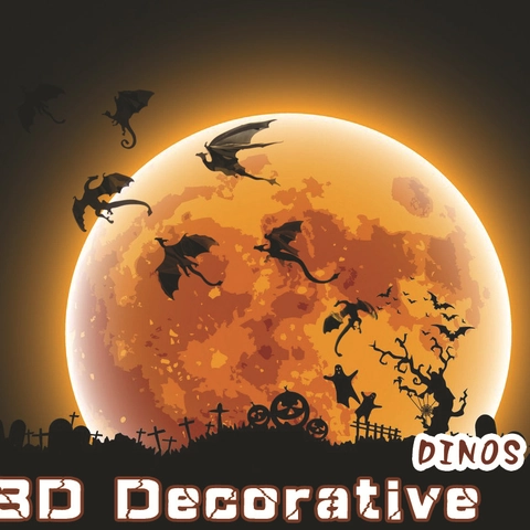 3D Dragon Dinosaur Wall Stickers PVC Decorative Pterosaur Silhouette For Halloween Party Home Living Room Bedroom Decor Set