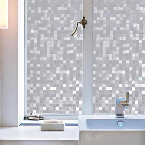 Modern Mozaïek Patroon Venster Privacy Folie Statische Hechting PVC Gematteerd Glas Sticker Voor Huis Badkamer Slaapkamer Decoratie