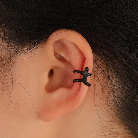 Creative Copper Climbing Humanoid Ear Cuffs Niche Design Skeleton Ear Bone Clips For Men Women Minimalist Non Pierced Jewelry