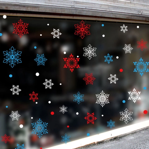 Pegatinas de Ventana Estáticas de Copos de Nieve PVC Reutilizables Decoración de Vidrio Para Navidad Año Nuevo Invierno Escaparate Hogar Fiesta Adornos