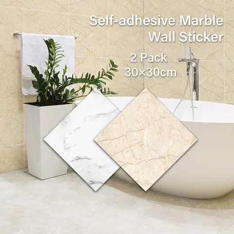 Modern Minimalist Marble Pattern Self-Adhesive Tile Stickers Waterproof Paper Wall Decals For Kitchen Bathroom Living Room Home Decor
