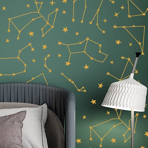 Modern Gold Constellation Star Galaxy PVC Wall Sticker Creative Astronomy Geometry Home Decor Decal For Bedroom Living Room