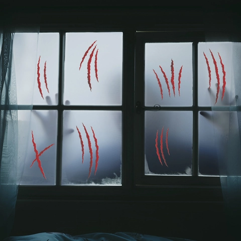 Halloween Bloody Claw Marks Wall Stickers Red Horror Blood Scratches PVC Decals For Window Door Home Party Decorations
