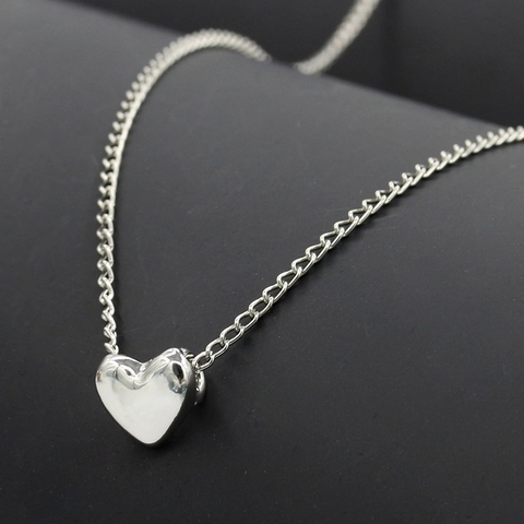 Hart Hanger Ketting Legering Gepolijst 3D Liefde Vorm Sleutelbeen Ketting Elegant Zoet Sieraden Voor Vrouwen Cadeau