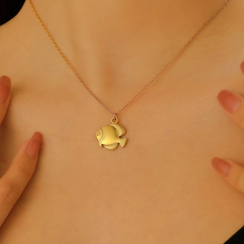 Gold Silver Stainless Steel Eagle Bird Pendant Necklace Animal Phoenix Fish Zirconia Jewelry For Men Women Daily Accessory
