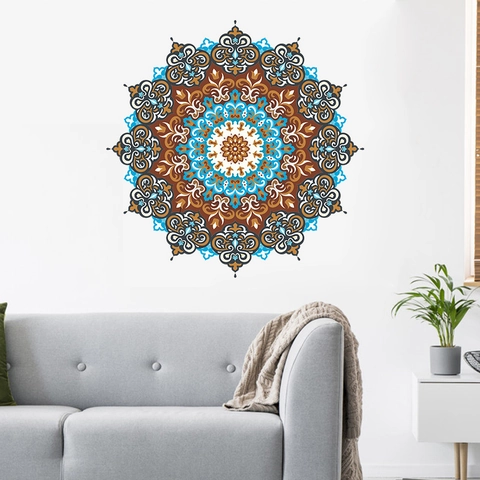 Kreative Mandala Wandaufkleber PVC Abnehmbare Geometrische Symmetrische Muster Aufkleber Für Wohnzimmer Schlafzimmer Deko