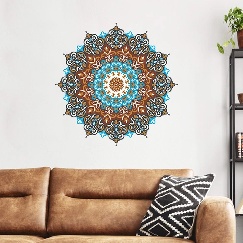 Kreative Mandala Wandaufkleber PVC Abnehmbare Geometrische Symmetrische Muster Aufkleber Für Wohnzimmer Schlafzimmer Deko