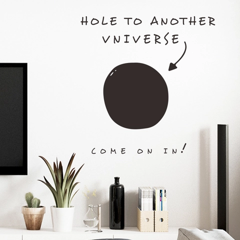 Creatieve Gat Naar Een Ander Universum Muursticker Verwijderbaar Zwart Mat PVC Decal Voor Woonkamer Kantoor Decoratie