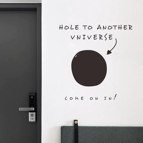 Creatieve Gat Naar Een Ander Universum Muursticker Verwijderbaar Zwart Mat PVC Decal Voor Woonkamer Kantoor Decoratie