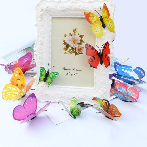 3D Simulation Butterfly Wall Stickers Magnetic Decorative Butterflies For Home Fridge Living Room Bedroom Walls Mixed Colors
