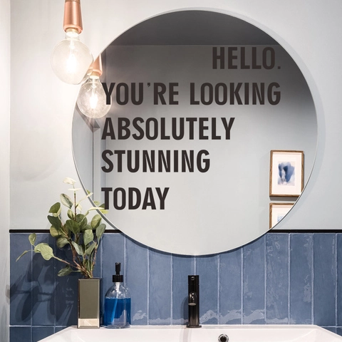 Moderne Minimaliste Hello You're Looking Absolutely Stunning Today Sticker Mural PVC Slogan Anglais pour Chambre