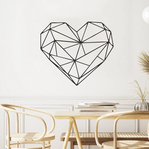 Geometrisches Herz Wandtattoo Modern Minimalistisch Linienkunst Abnehmbarer Aufkleber Für Wohnzimmer Schlafzimmer Büro Deko