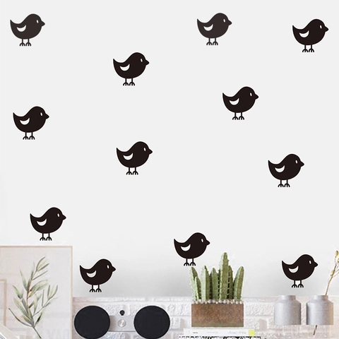 Adesivi Murali Silhouette Uccello Nero Minimalista PVC Impermeabile Decalcomanie Removibili Per Soggiorno Camera Da Letto Ufficio