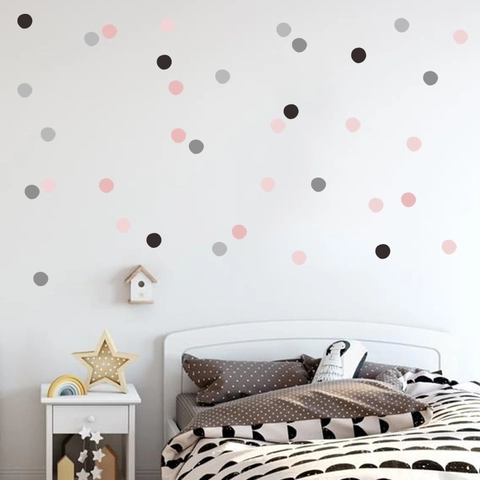 Polka Dot Wall Stickers Colorful Round Circles PVC DIY Wall Decals For Kids Bedroom Nursery Living Room Home Decor Nordic Minimalist Style