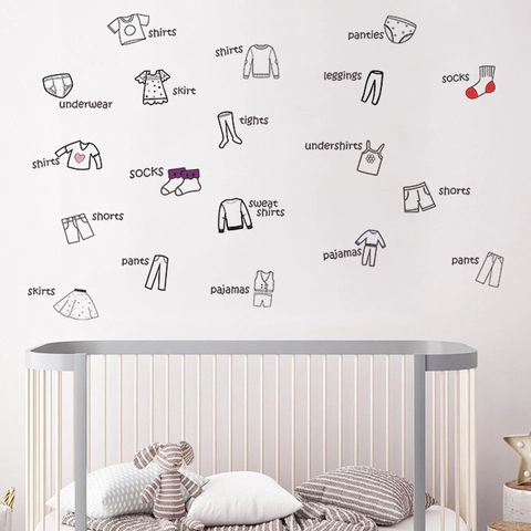 Closet Clothing Organization Label Wall Stickers PVC Bedroom Wardrobe Drawer Classification Decals Minimalist Home Decor